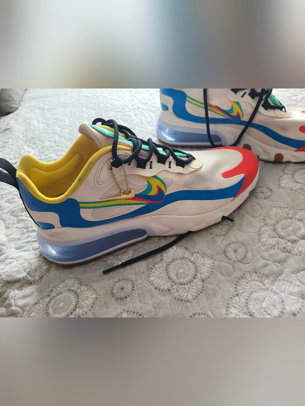 Nike White Multi-Color Youth Air Max Style Sneakers